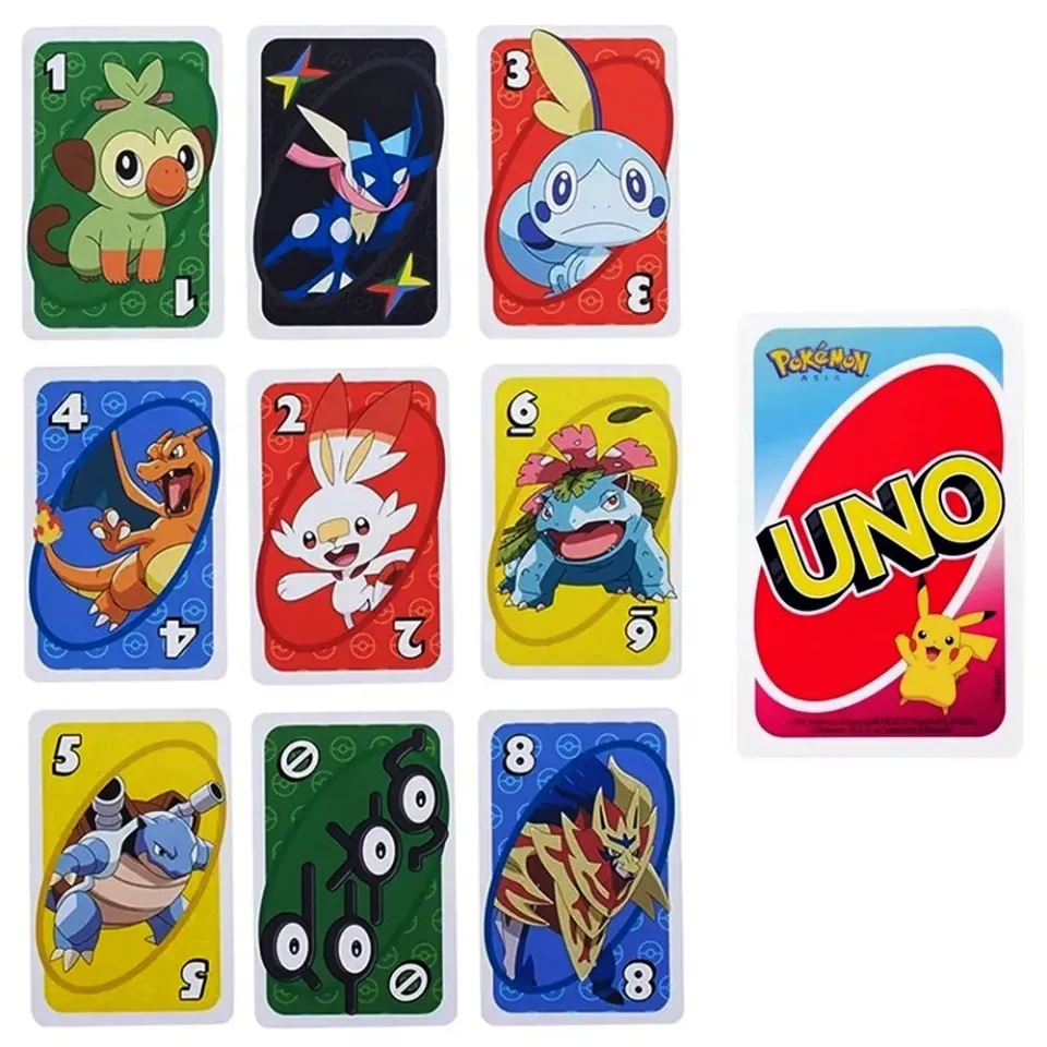 UNO FLIP! Pokemon Board Game Anime Cartoon Pikachu Figure Pattern Family  Funny Entertainment uno Cards Games Christmas Gifts