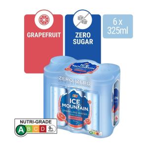 Ice Mountain Grapefruit Sparkling Water 325ML x 6