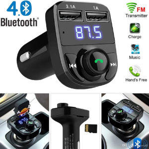 X8 Dual USB Wireless Bluetooth Car Audio Receiver Transmitter Aux for Car FM X8 Modulator MP3 Player 3.1A QC