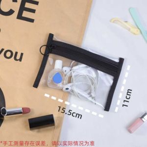 2pcs Clear Makeup Bag With Zipper / Travel & Toiletries Storage Bag / Pvc Passport & Document Organizer