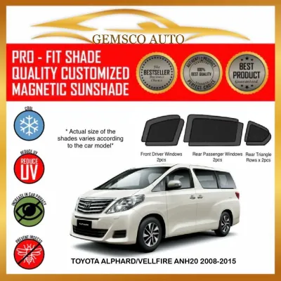 Toyota Alphard / Vellfire ANH20 2008-2015 (6pcs / 7pcs) Car Magnetic Sunshades