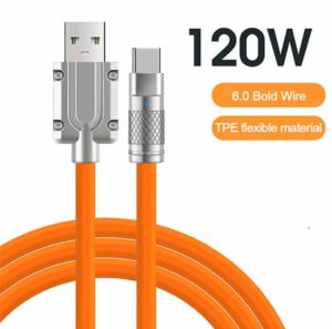 kabel hp charger cepat penuh 120W kabel data Fast Charging MICRO TYPE C IOS - Merah