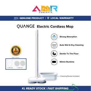 QUANGE Electric Cordless Mop with 2 in 1 Wet Dry Cleaning Bucket Auto Cleaning 60mins Working Hour Mop Lantai 无线电动拖把