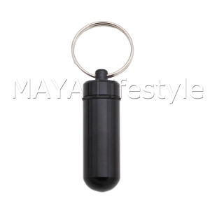 MAYA กล่องยายาพวงกุญแจอลูมิเนียม กล่องใส่ยาขนาดเล็กแบบพกพากันน้ำ Keychain Pill Box