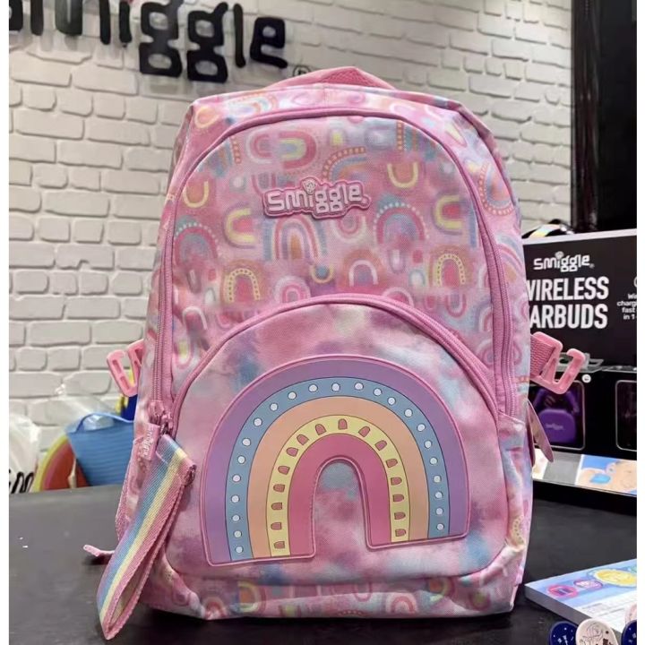 Smiggle rainbow backpack cute girl Primary shoolbag backpack for kids ...