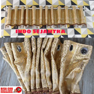 Gorden Pintu Dan Jendela Pendek Minimalis Murah Blackout Import Mewah Tebal Model Smokring Warna Abu