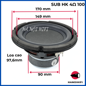 Sub HK 6.5 inch 4omh 100W siêu trầm mạnh mẽ thích hợp ráp loa 2.1 với ZkTB21 Gem 2.1