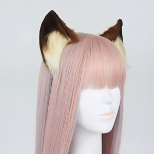 Carnivals Brown/ White Cat Ear Hair Hoop Woman Headband Makeup Headband for Easter Halloween Cosplay Hair Accessories