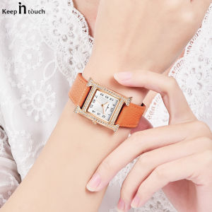 KEEP IN TOUCH đồng hồ nữ cao cấp hàng ​hiệu đẹp Chống nước casual thời trang quà tặng ngày lễ Dây da [432]