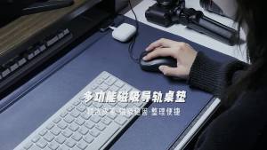 SOYAN Tấm lót bàn làm việc đệm chuột lưu trữ hai lớp Desk Mat Thiết kế đường ray dẫn hướng từ tính cố định Thảm bàn máy tính