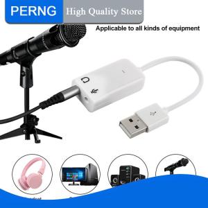 [PERNG] Tehe USB 2.0 To Jack External USB Sound Card 3D Audio Headset Microphone Earphone 7.1 Channel 5HV2 Adapter For Laptop