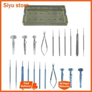Titanium Alloy/Stainless Steel Chalazion Curette Set with Sterilization Box Blade Handle Ophthalmic Surgical Instrument
