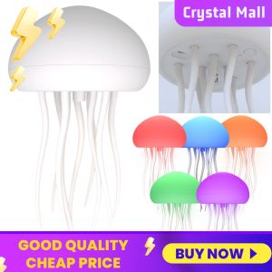COD [Free Shipping] Voice-Controlled Jellyfish Pendant Night Light with USB Charging Cute Bedside Lamp for Kids Bedroom