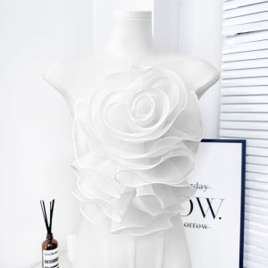 MARBLEX Multi-Layered Chiffon Rose Flower Pleated DIY Clothing Decoration Corsage Puffy 3D Chest Flower