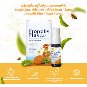 Xịt Họng Keo Ong Vitara Propolis Plus 12ml Nhập Thái – Chai Xịt Nhỏ Gọn Giúp Hơi Thở Thơm Mát