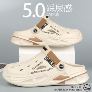 [Free Shipping] Baotou Perforated Sandals 2025 Summer Collection MenS Fashionable Non-Slip Wear-Resistant Thick-Soled Flip-Flops Suitable For Both Indoor And Outdoor Wear Beach Sandals For Men