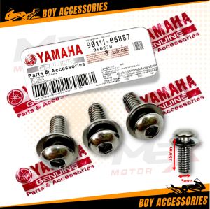 Exhaust Cover Screw Washer Ekzos Skru Allen Yamaha Y15ZR/LC135/SRL115FI/RXZ/FZ150I/SRL110/Y125Z (3 biji/pcs)