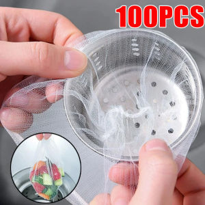 100 Pcs Disposable Kitchen Sink Filter Mesh Sewer Garbage Filter Meal Residue Pool Mesh Bag Drainage Screen Sink Garbage Net