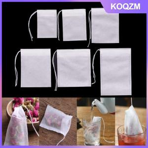 KOQZM 100Pcs Non-woven Empty Teabags String Heat Seal Filter Paper Herb Tea Bags