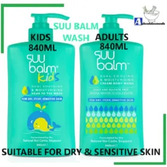 SUU BALM Dual Cooling Moisturising Cream Body Wash 840ml Adult (EXP01/27) / Kids (EXP08/26)