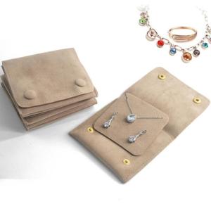Protable túi bao bì cúc bấm nhung mềm chất liệu Quà Tặng Vòng đeo tay túi vòng cổ bông tai Nhẫn lưu trữ Pouch
