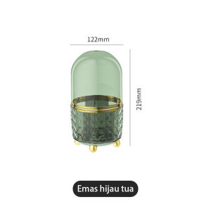 Rak Kosmetik Putar Acrylic Putar 360 Derajat Diamond Rak Tempat Make Up Box Crystal Kotak Penyimpanan Kuas Kosmetik