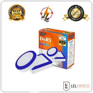 Elektrikshop lampu Panel Downlight led tempel 2 warna putih dan warm white ecoking DORY