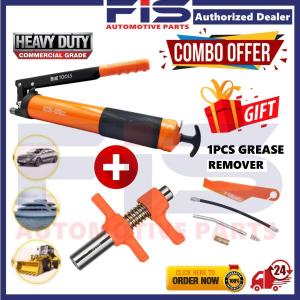 FIS Oil Grease Gun Hand Lever Pump 600cc Heavy Duty Flexible Hose Nozzle Pipe Coupler Truck Excavator Pam Gris 黄油枪