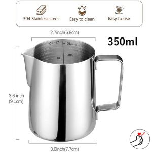 【Ready From MY】Milk Frothing Pitcher Stainless Steel Latte Art Pitcher Milk Frothing Cup Coffee