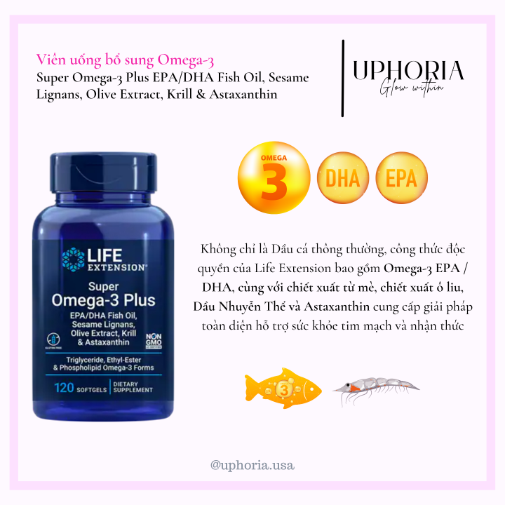 [CHÍNH HÃNG MỸ] Viên uống Life Extension Super Omega-3 Plus EPA/DHA ...