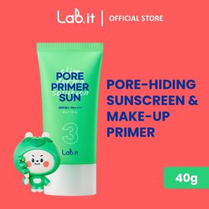 Lab.it Pore Primer Sun SPF50+ PA++++(40g) Pore tone up primer sun1. Primer Lembap untuk Pori- Menutup kulit bertekstur hingga pori besar dengan sempurna -Mengurangkan lebihan sebum berminyak & meningkatkan kelembapan kulit! Menjadikan kulit lebih seimbang
