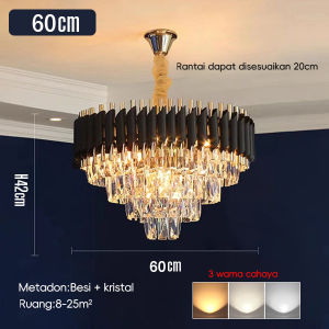 （Satu tahun jaminan）Kristal lampu gantung ruang tamu LED tinggi langit-langit kamar tidur lampu dekorasi interior lampu restoran mewah