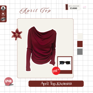 INFINITY-Outfit One Set |KacamataBella Square CreamApril Top MaroonCutbray Denim|One Set Vest Korean Style -LP48
