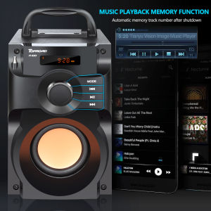 【Shipped From Penang】Bluetooth Speakers Loud Wireless Stereo Speaker with Subwoofer Deep Bass Bluetooth 5.0 FM Radio Portable Karaoke Machine Speaker for Home Party Garden Gifts