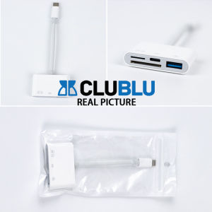 -CLUBLU- Đầu Đọc Thẻ Nhớ 4in1 OTG Type-C Lighnting SD TF Máy Ảnh USB Cáp Bộ Chuyển Đổi Di Động