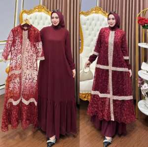 Terbaru Baju Gamis Syakila Dress Bahan Ceruty Gamis Dress Wanita Muslim Modern Mewah Simpel Termurah