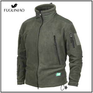 FUGUINIAO New Mens Long Sleeve Tactical Jacket with Velvet Outdoor Winter Clothes Sportwear Set (S-5XL)