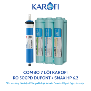 Combo 10 Lõi Lọc Karofi Sử Dụng 123 Smax Duo Màng RO 50GPD Dupont Mỹ Và Bộ Hiệu Suất Cao Smax HP 6.2
