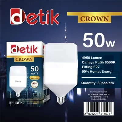 DETIK Crown Lampu LED Bulb 50 Watt - Cahaya Putih