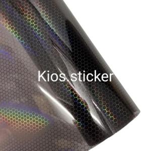 Skotlet Hybrid Hologram Hitam Sarang Tawon Transparan Stiker Headlamp Untuk Lampu Motor Dan Mobil