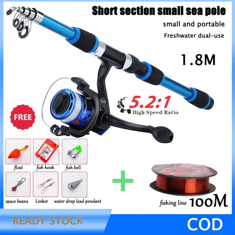 Pancing murah set DAIWA Fishing Rod Set Portable 5.9FT Telescopic