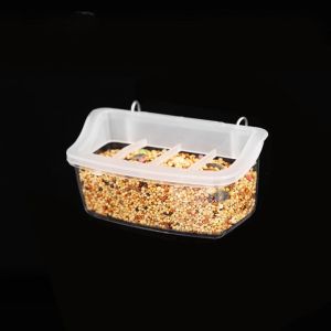 YITAQI Plastic Bird Food Box Anti-splash Transparent Parrot Feeder Drinker Parrot Water Drinker Parrot Food Container Pigeons Cage Feeder For Cage