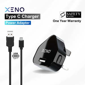 XENO Type-C USB Charger | 5V 1A UK Plug 3-Pin Power Adapter | Multipurpose Safe Charger
