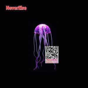 S/M/L Size Aquarium Floating Silicone Luminous Ornamental Fake Fishes Fishtank Decoration Ornament Fishbowl Artificial Fluorescent Simulation Color Jellyfish Ornaments Jellyfish Toy with suction cup sucker Aquarium Accessories Waterscape Landscape