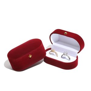 DANGSTORA Velvet Finger Ring Box Engagement Ring Jewelry Storage Box Wedding Ring Case Portable Mini Couple Rings Holder Engagement
