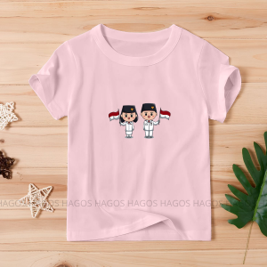 kaos seragam bendera 17 agustus merdeka dirgahayu indonesia tshirt anak cewek laki perempuan lengan pendek
