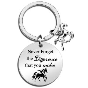 Hmeme Thép không gỉ đầy cảm hứng ngựa Keychain Charms trang sức quà tặng tốt nhất sinh nhật giáng sinh cho phụ nữ người đàn ông