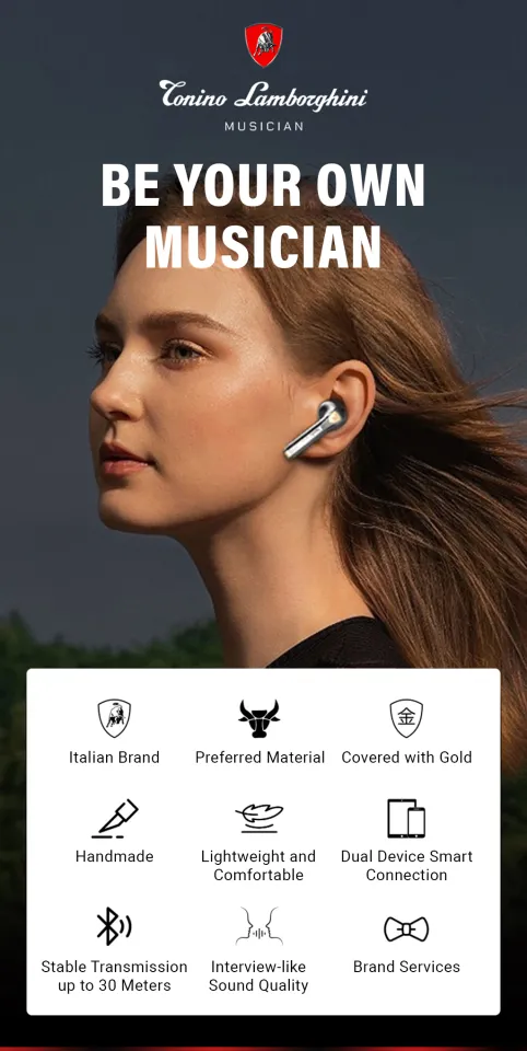 TONINO LAMBORGHINI TL69 Luxury Bluetooth Earphones – ENC Noise
