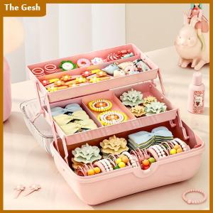 [The Gesh] Multi-layer Hairpin Organizer Cute Girl Jewelry Case Head Rope Headband Display Rack Childrens Hair Accessories Storage Box