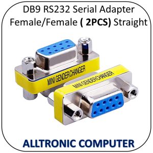 2PCS  DB9 RS232 9Pin Mini Gender Changer Female to Female Straight Adapter Connector /DB9 Female F/F